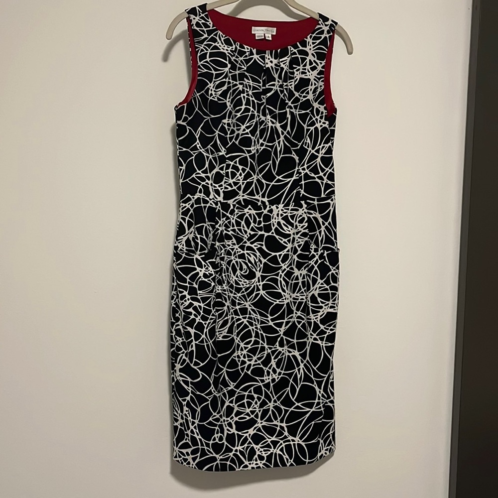 London Time Sleeveless Dress Black/White Size 8